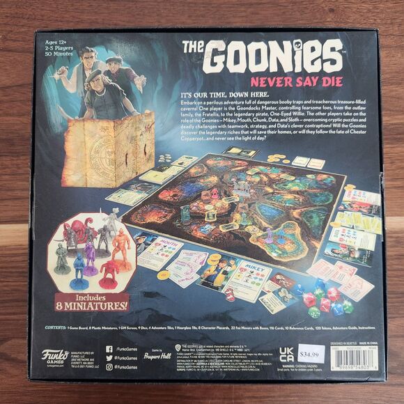The Goonies Never Say Die Adventure Board Game Complete NEW - Picture 2 of 5